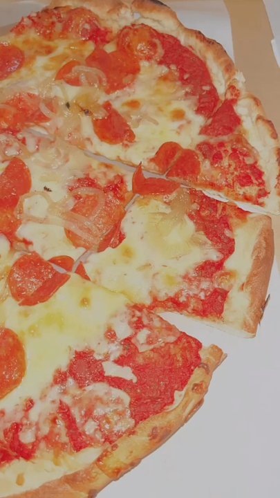 Fauci Pizza - Caramelized onion and pepperoni large pizza - Pizza Near Me - Lynn, Massachusetts