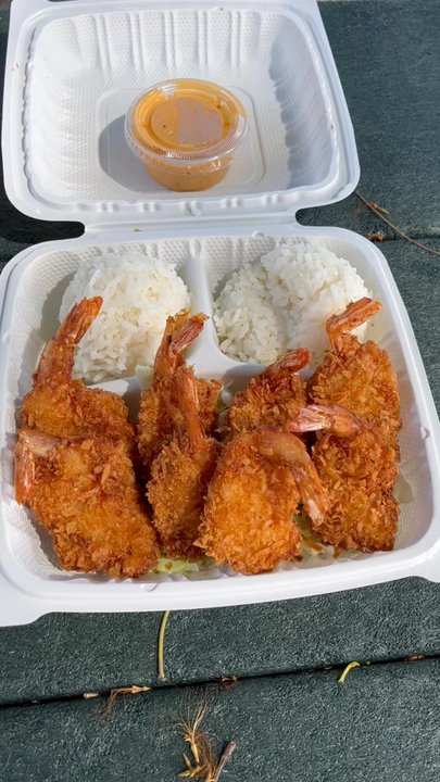 Fresh Catch - Coconut shrimp and Baked Furikake Salmon - Hawaiian Near Me - Kaneohe, Hawaii