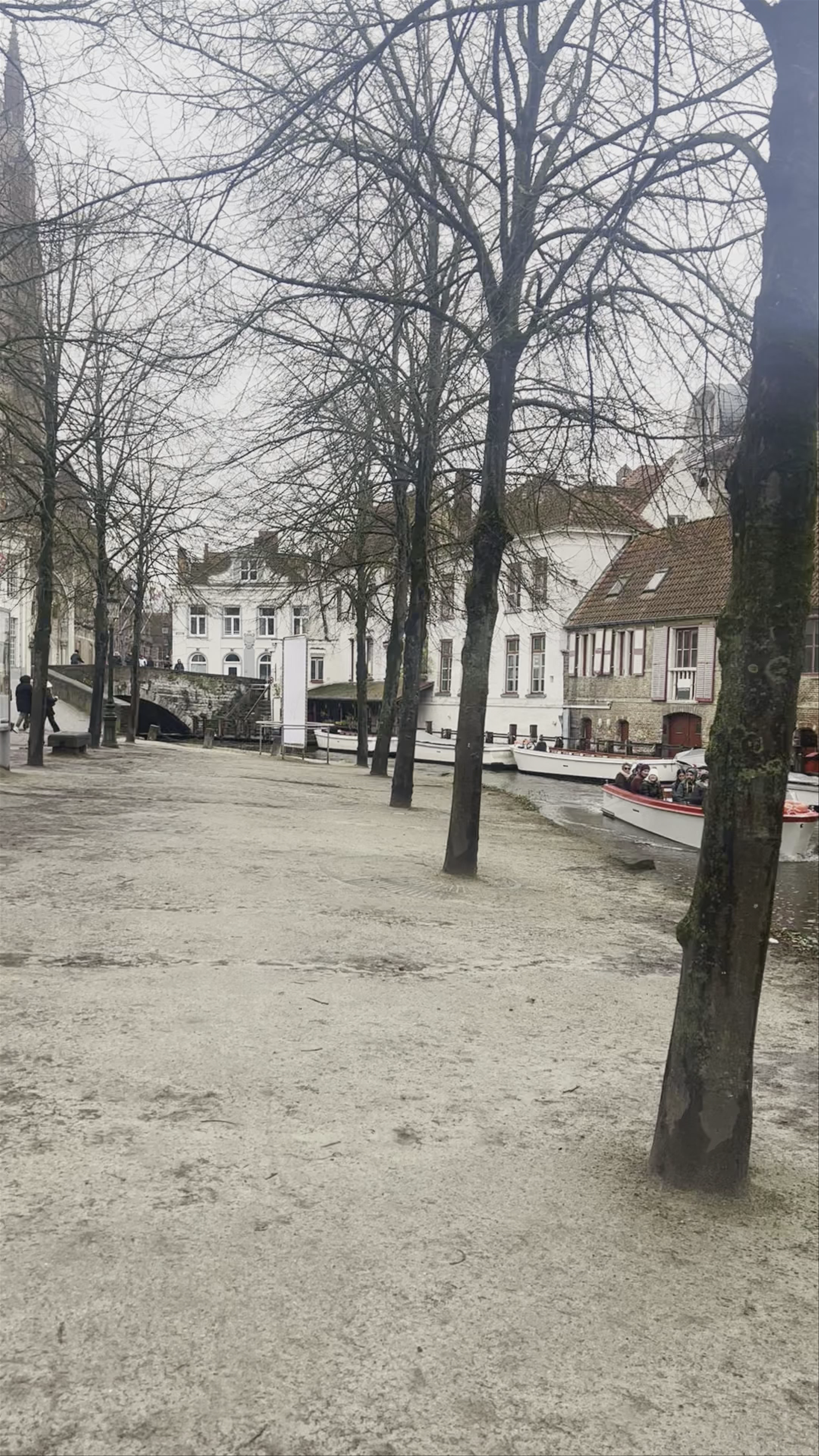 Winter Stroll Along De Dijver Canal in Bruges