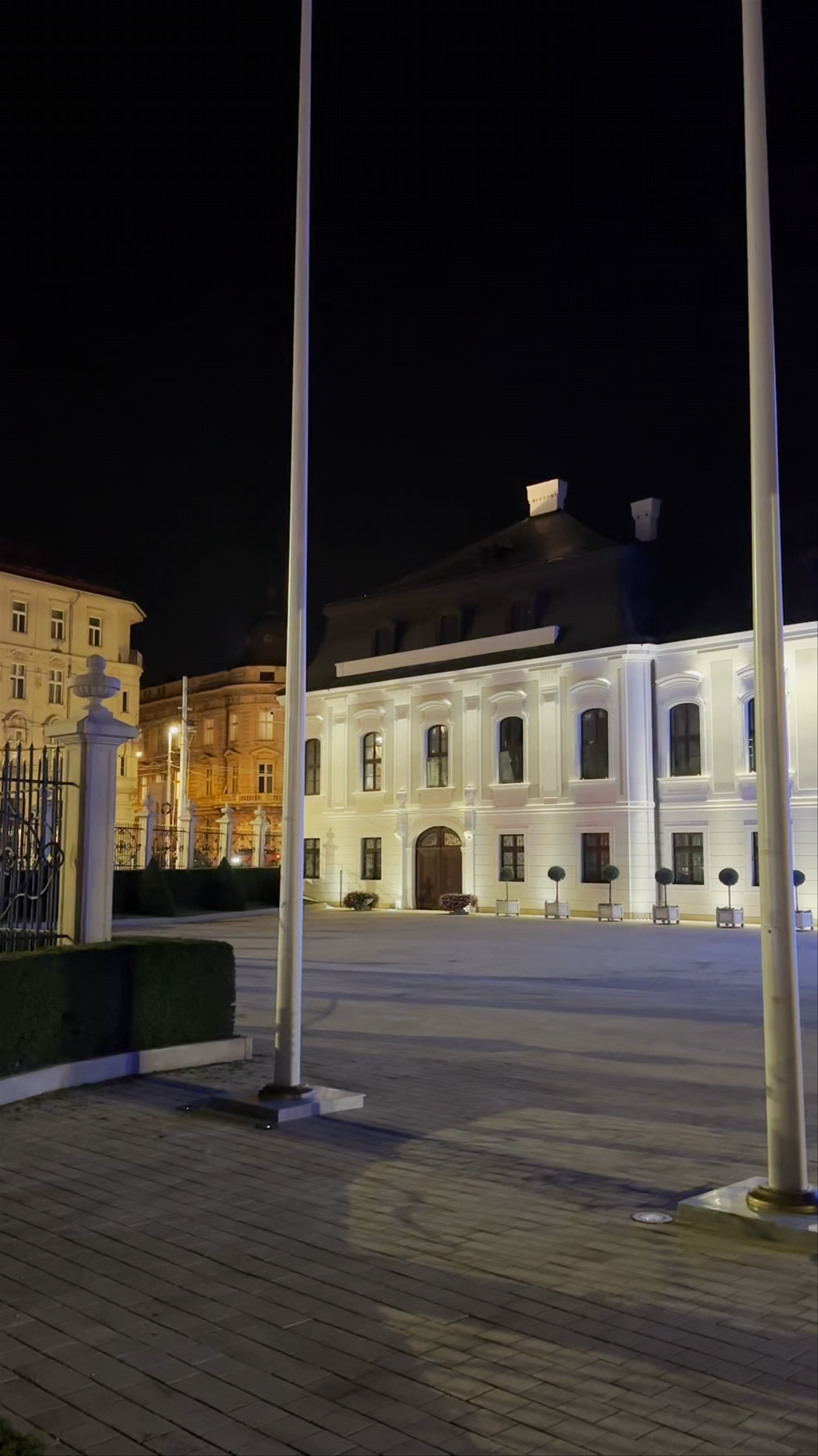 Palacio Grassalkovich Night Illumination in Bratislava