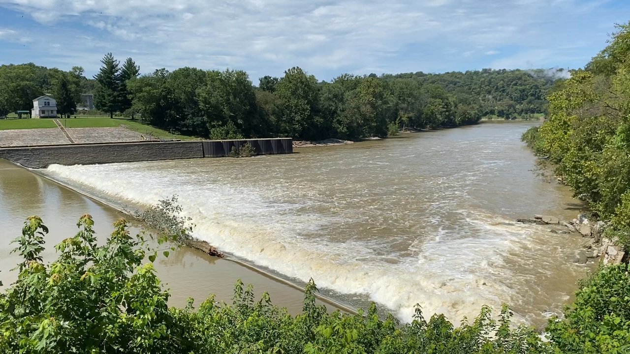 Jim's Seafood - View of the river and dam from the front porch of Jim's Seafood - Seafood Near Me - Frankfort, Kentucky