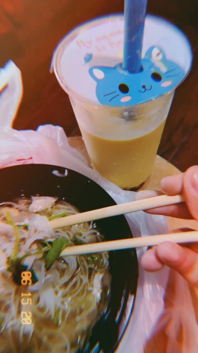 Kate Noodles - Chicken Noddles and mango smoothie with boba - Vietnamese Near Me - Houston, Texas