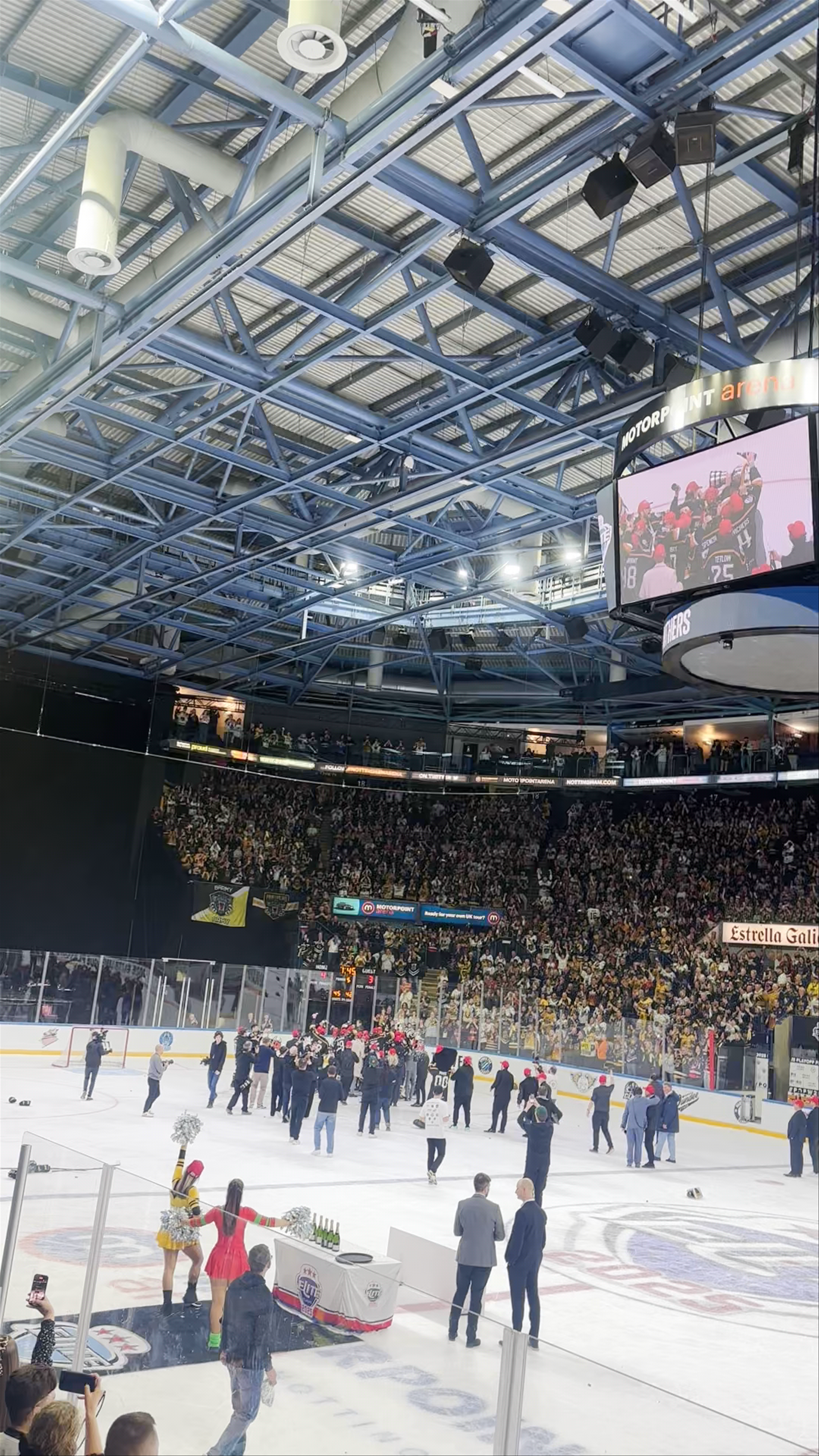 Victory Celebration at Motorpoint Arena Nottingham Ice Hockey Game
