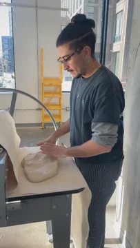 Slab roller - using long canvas