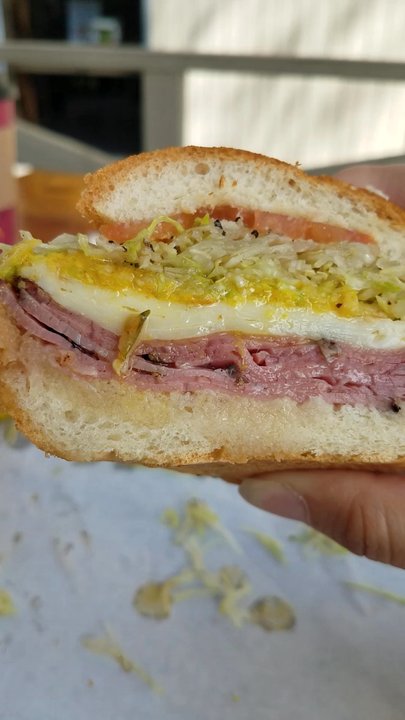 The Sub Station - Up close: Hot Pastrami Sandwich w/cheese 5/5! - Sandwiches Near Me - Riverside, California