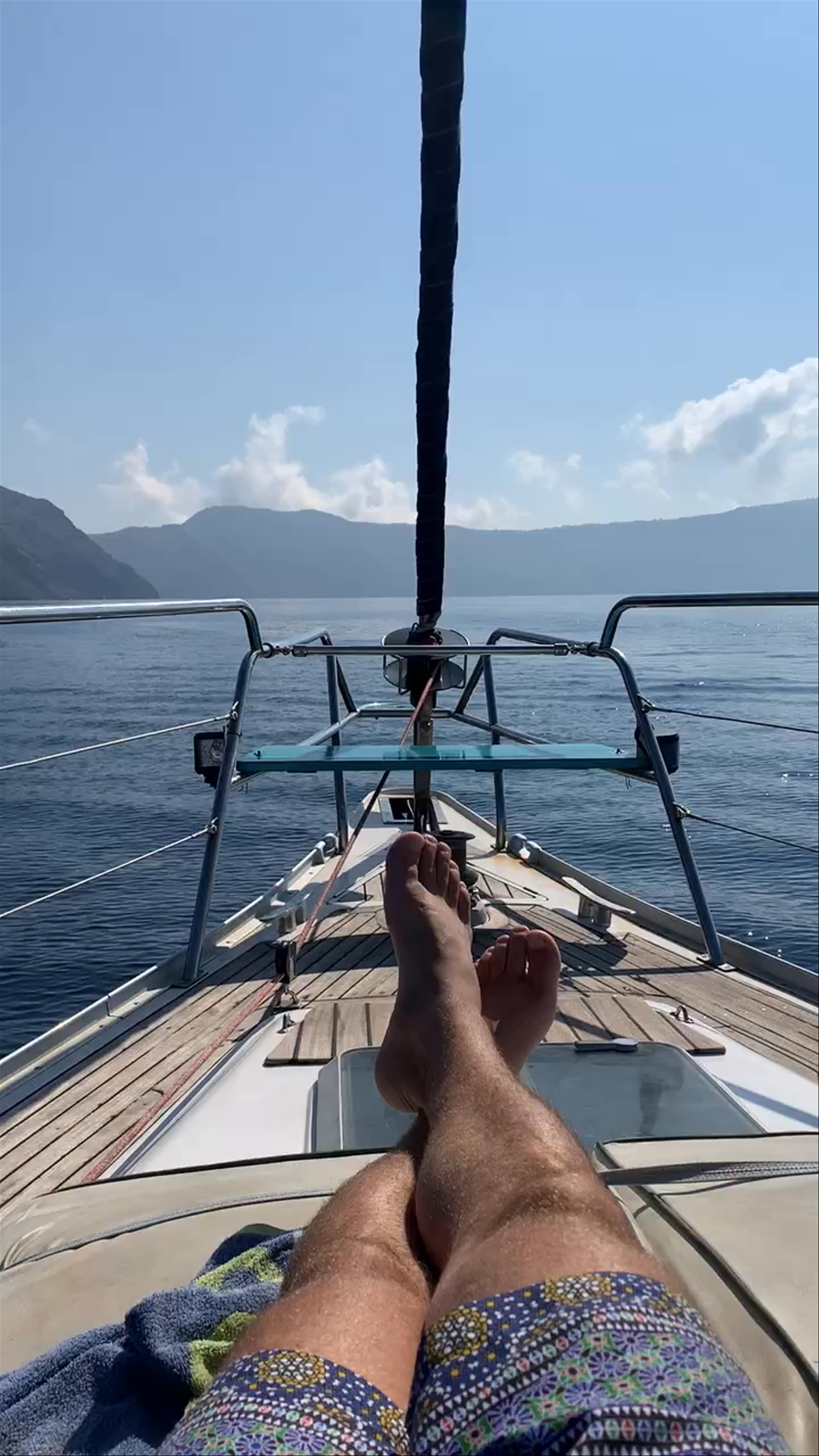 Sailing Relaxation on the Caldera in Santorini, Greece