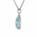 Larimar pendant necklace Pear