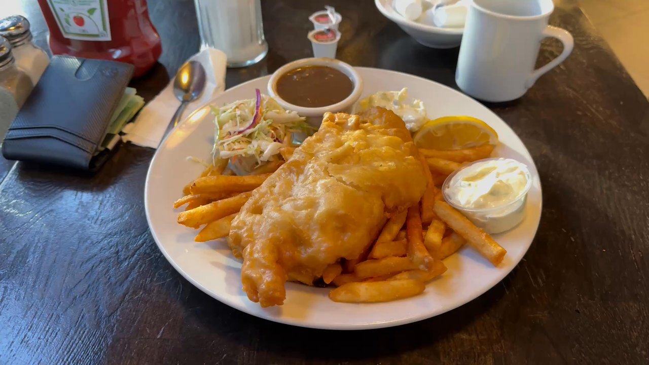 Toby's Goodeats - @tobysgoodeats 9:15 am fish and chips at Toby's ! Absolutely AWESOME  fish was perfectly cooked ,light batter and no oil - Breakfast & Brunch Near Me - Hamilton, Ontario