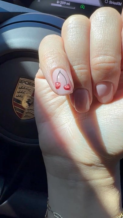 Nail 45 - Cat eye cherry - Nail Salons Near Me - Los Angeles, California