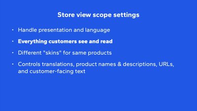 Key settings by scope level in Magento