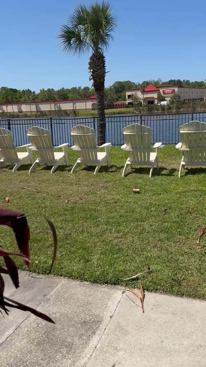 Half Wall - Beautiful Area behind restaurant for socialization and games. - American Near Me - New Smyrna Beach, Florida