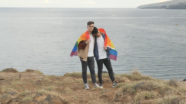 Gay couple representing LGBT community