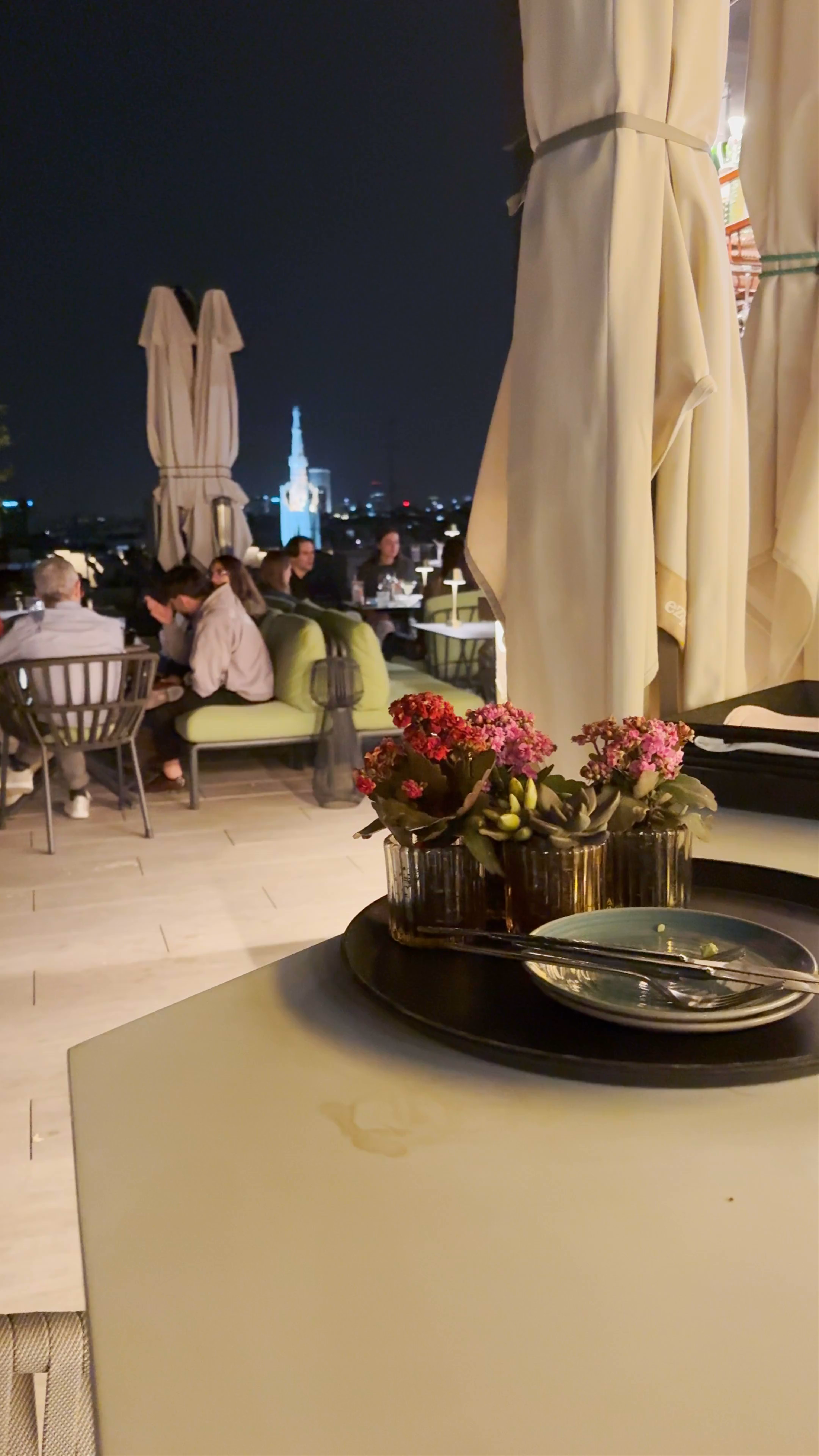 Evening Vibes on a Rooftop Terrace in Madrid