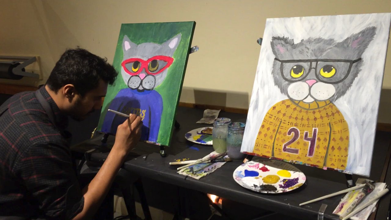 Wine & Design - Lakers cats! - Paint & Sip Near Me - Burbank, California