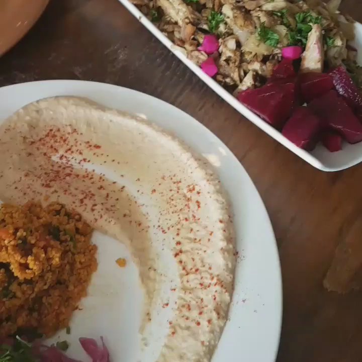 Maro's - Lunch in Beirut, Bella and the Beast, Green Kale Bowl and assortment of dips - Middle Eastern Near Me - Oakville, Ontario
