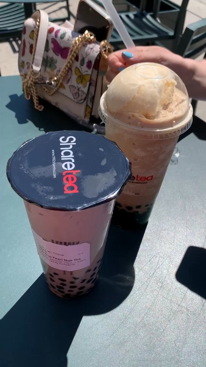 Sharetea - Taro milk tea w/ pearls and (43) Coffee Ice Blended with Ice Cream - Coffee & Tea Near Me - Ann Arbor, Michigan