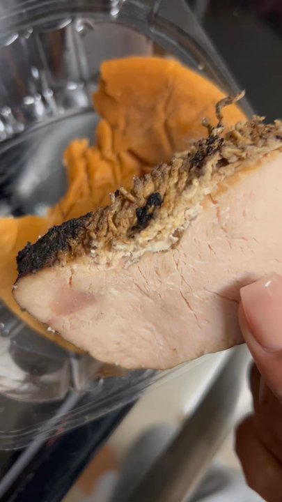 Gatorpit Barbq - Fabric rubber cording around my turkey. Inspect your food if you decide to still eat here - Barbeque Near Me - Lancaster, Texas