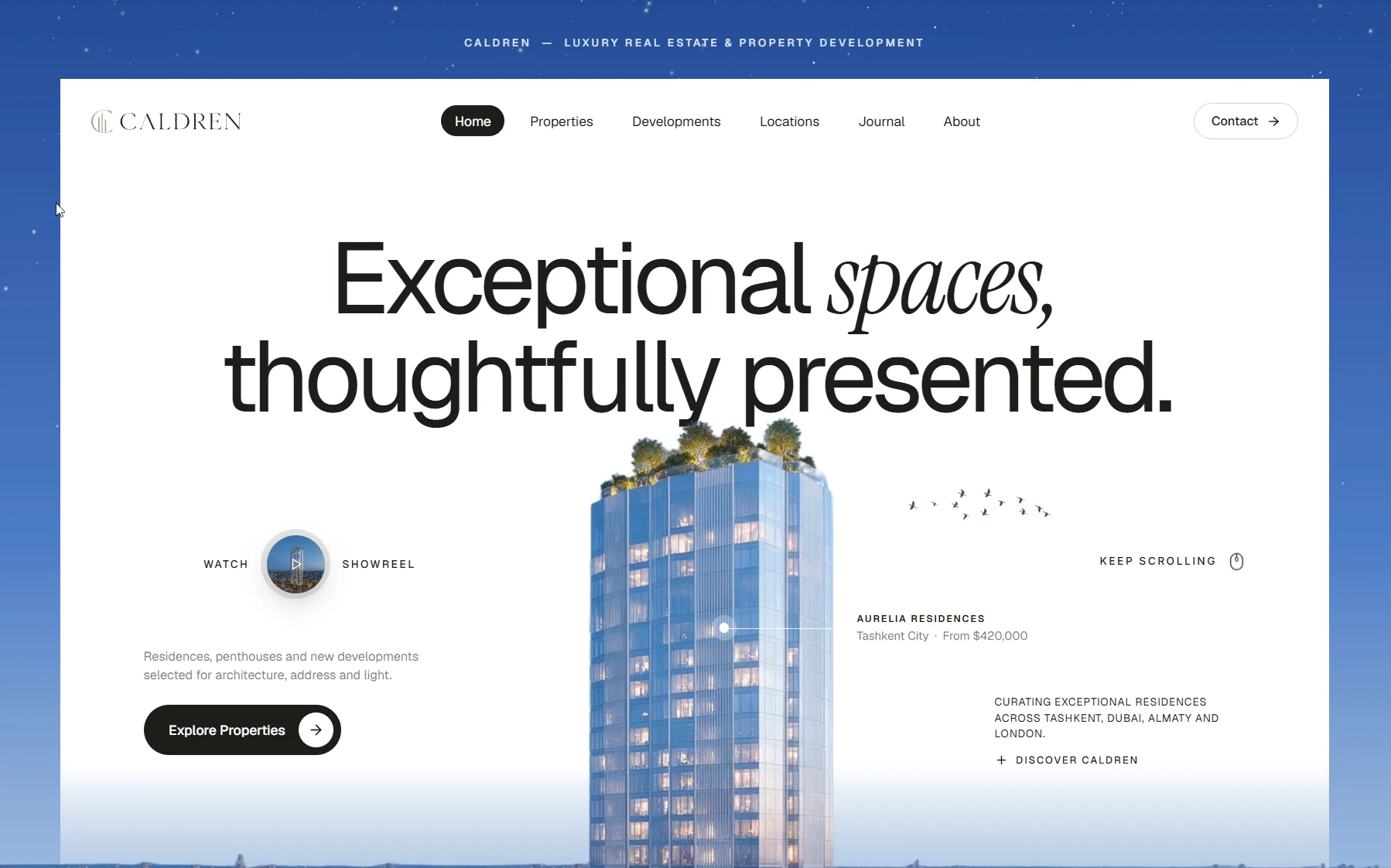 Huge UpdateI’ve just updated Caldren — Luxury Real Estate Company Framer Template with a whole new level of visuals and user experience.✨ More refined design. Better interactions. Next-level visuals.Come check it out for yourself — you’re gonna love it! 🔥