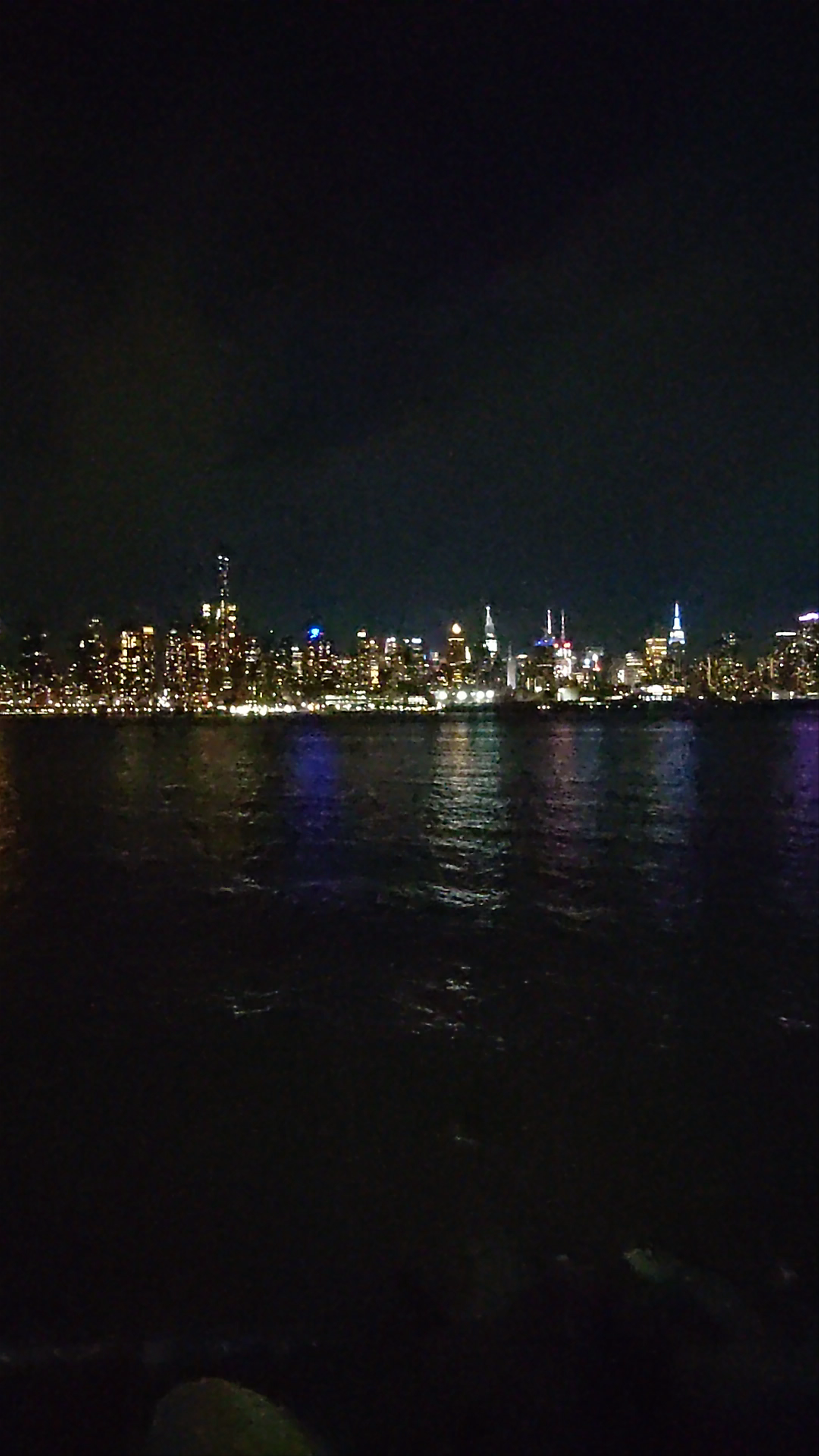 Dazzling Night Skyline of Manhattan from West New York, New Jersey