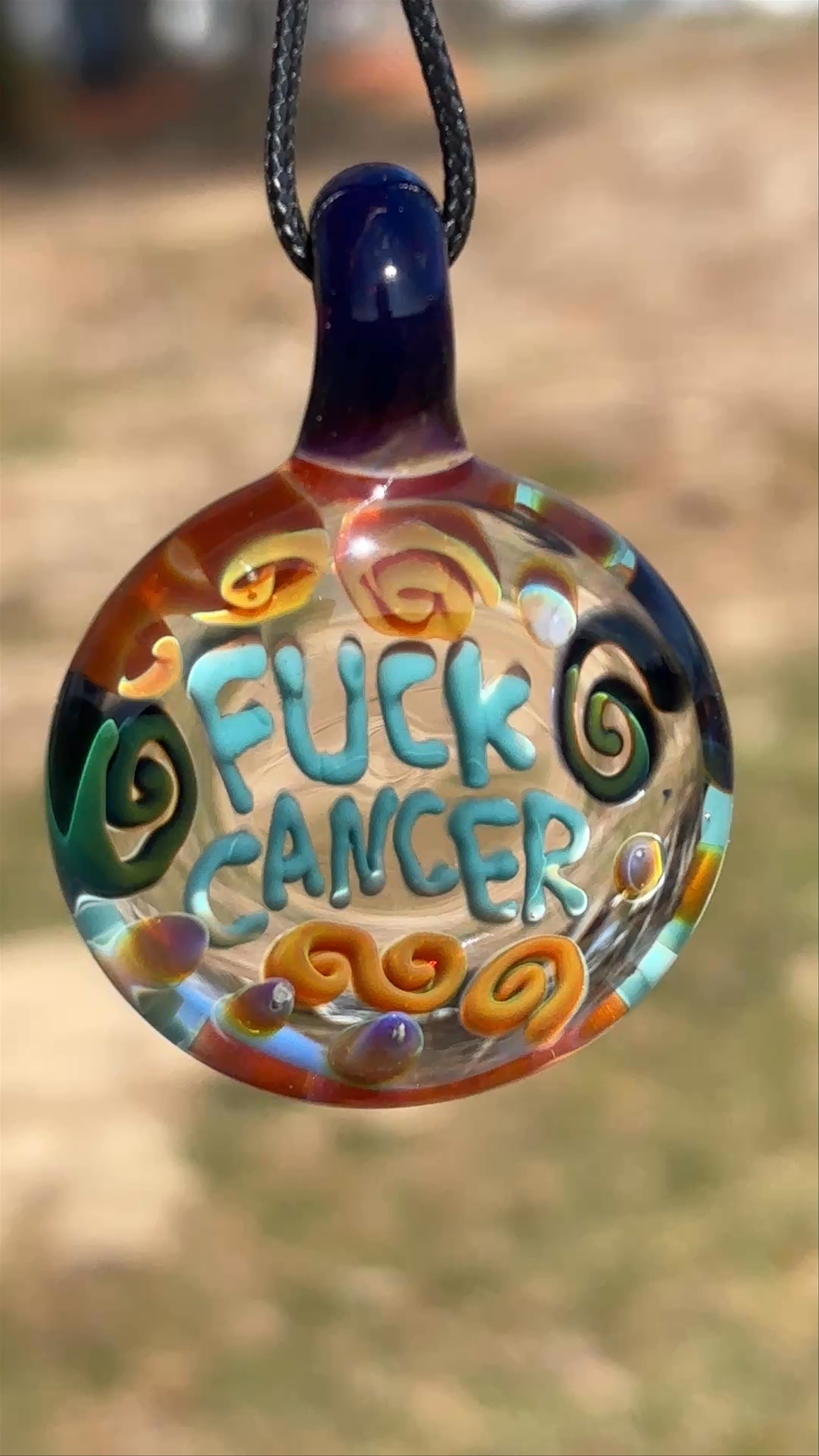 Preview pic of “Fuck Cancer” pendant necklace