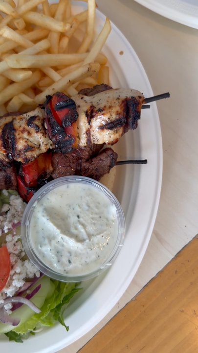 Athens West - 3 kabob platter - Greek Near Me - Seal Beach, California