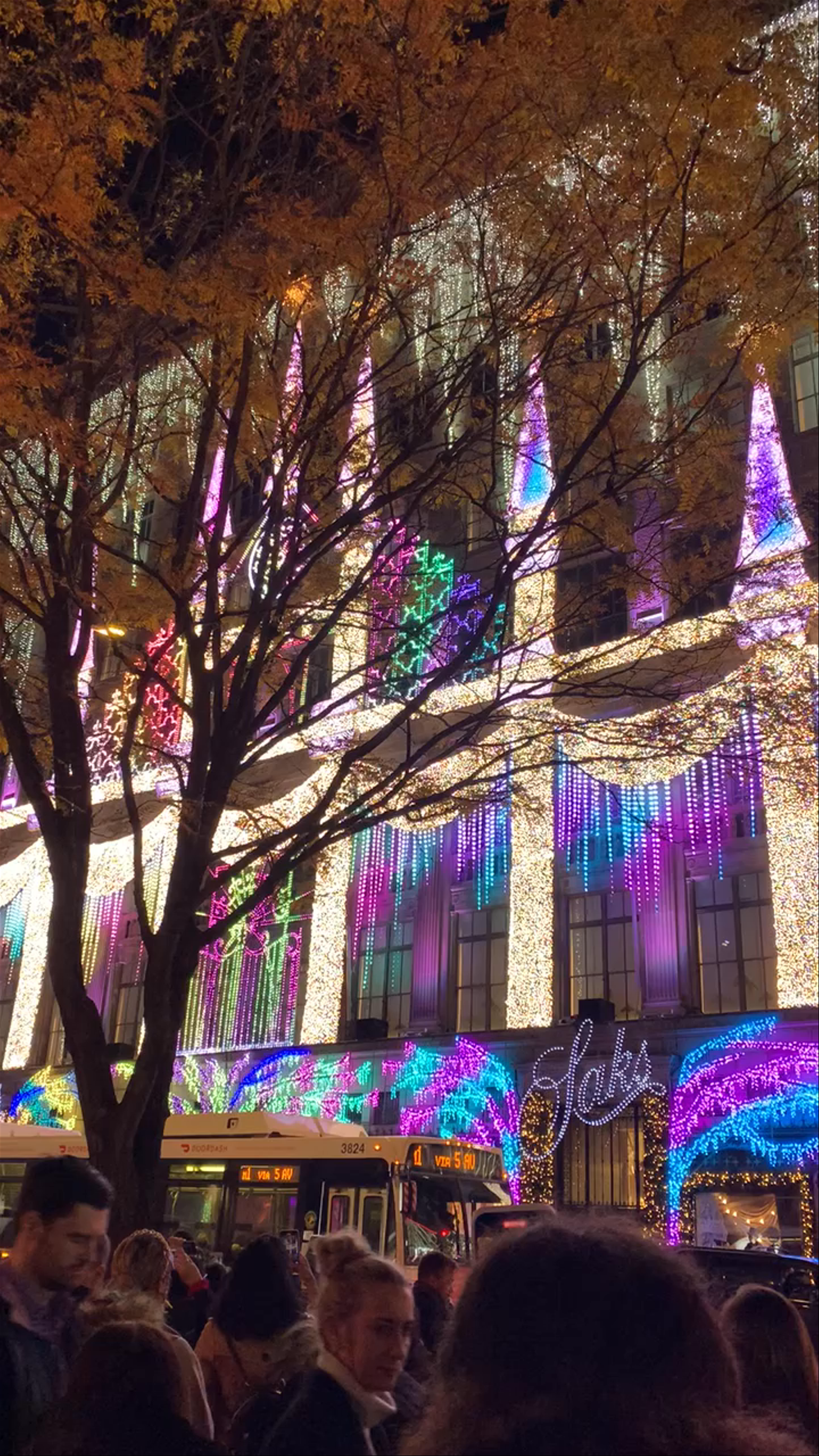 Dazzling Holiday Lights at Saks Fifth Avenue, New York