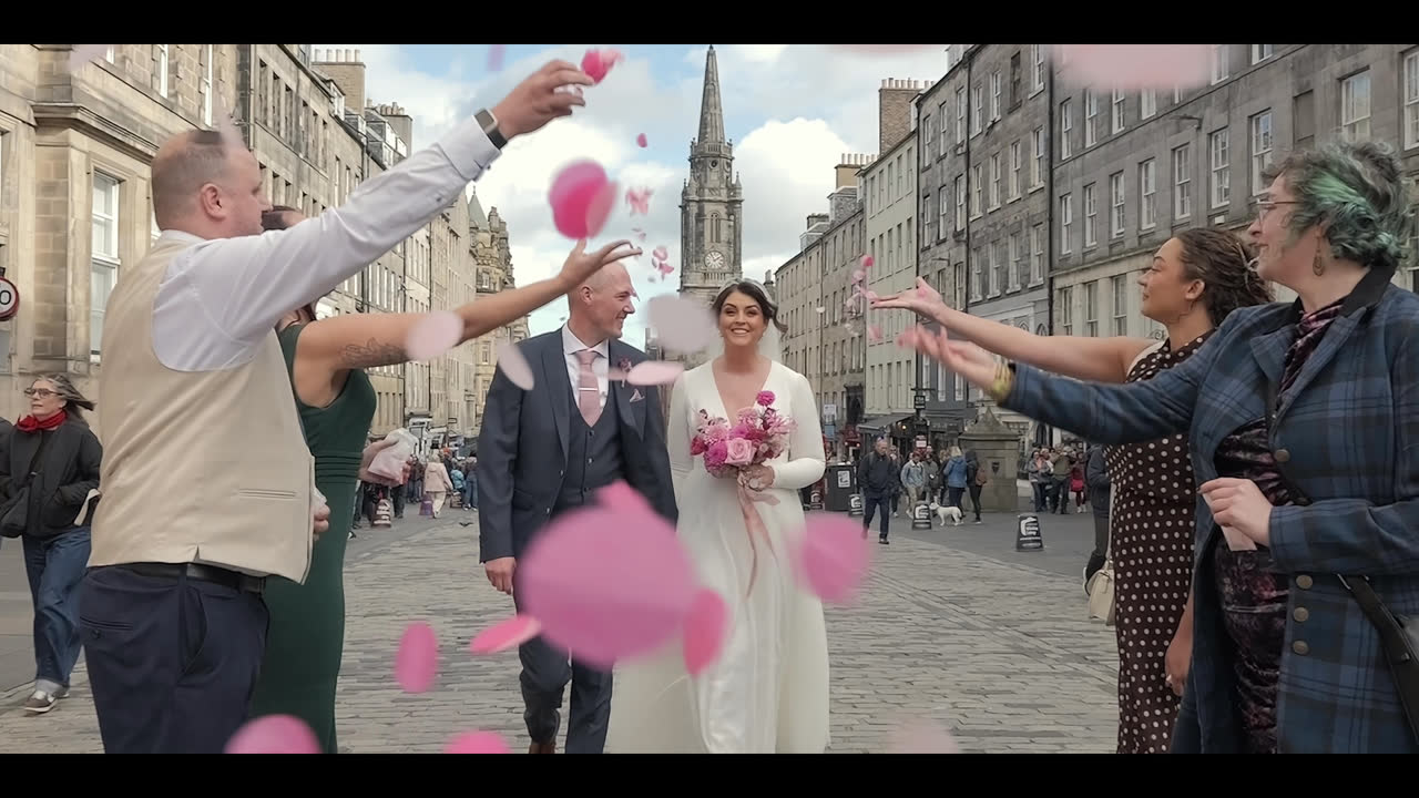 A frame from Edinburgh - Megan & Matt wedding film