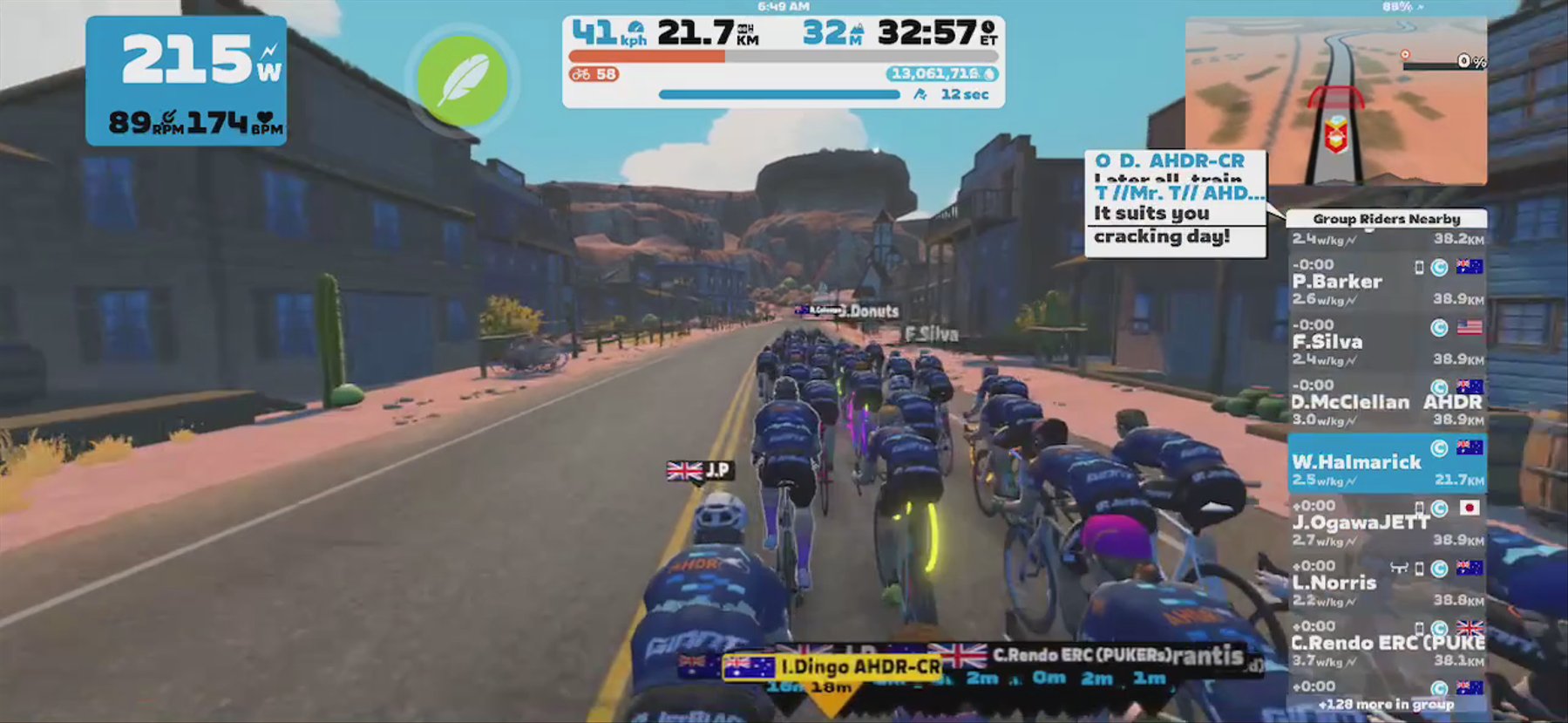 Zwift - Group Ride: AHDR Bacon Rolls p/b JetBlack (C) on Tempus Fugit in Watopia