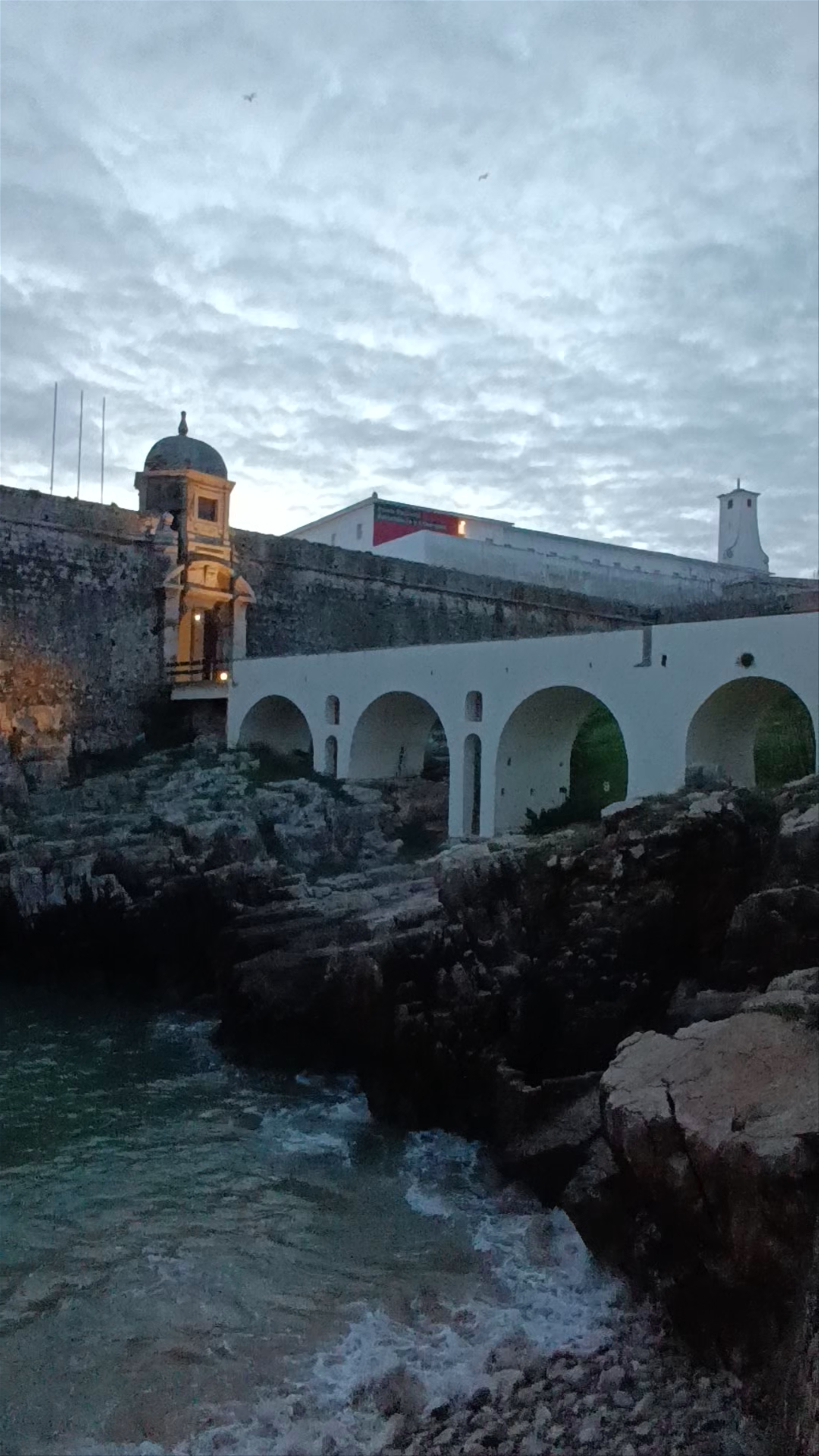 Prainha de São Pedro Fortress at Twilight in Peniche, Portugal