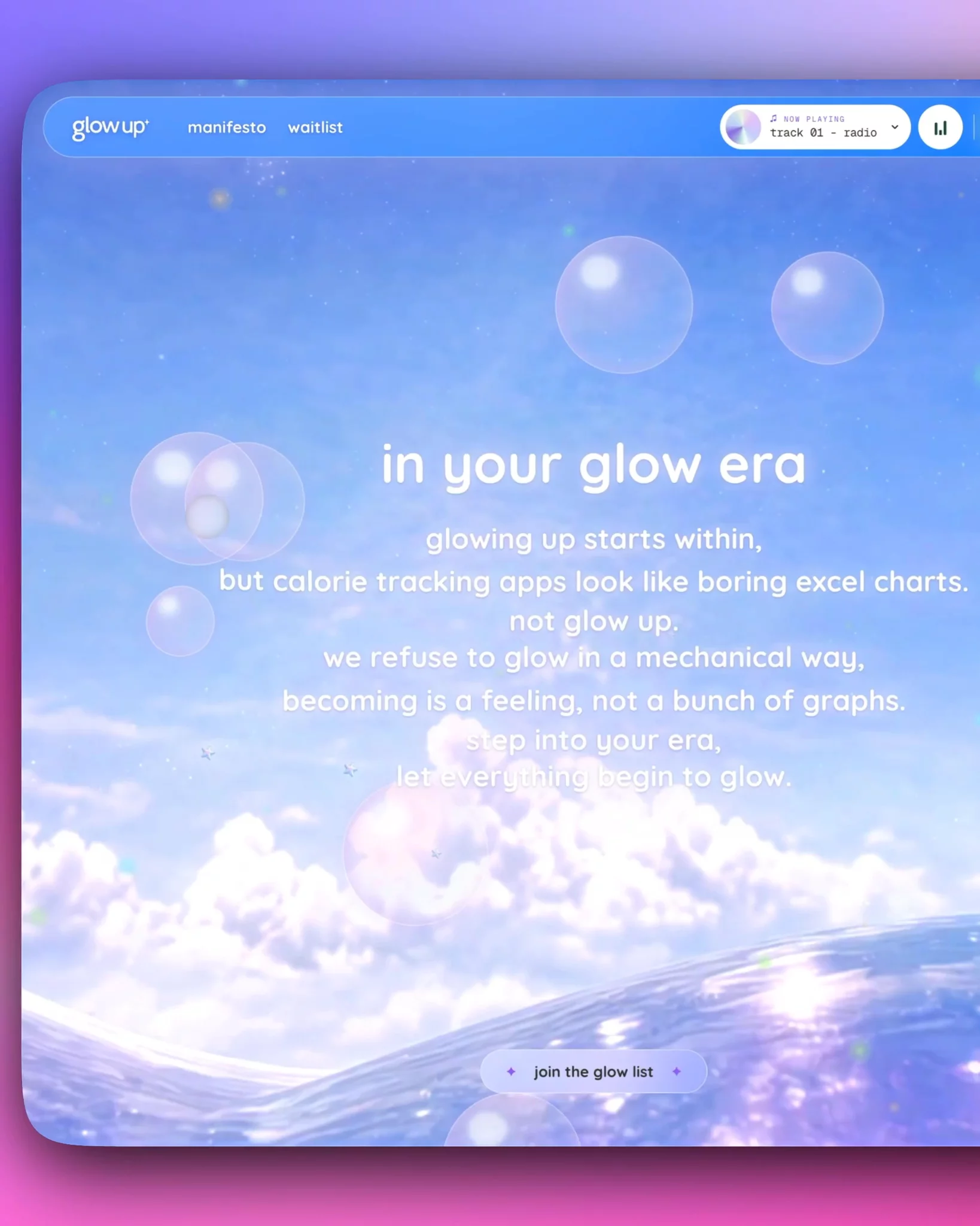 Glow App interface preview