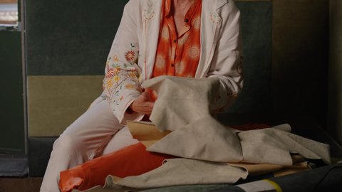 Using salvage fabric, leather and suede