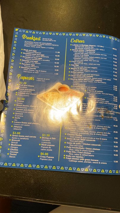 El Sabor Restaurant - Menu. - Salvadoran Near Me - Keller, Texas