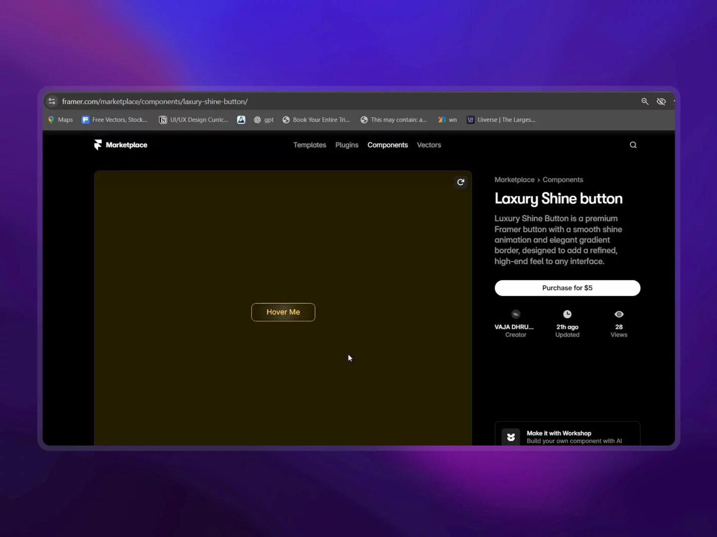 Your button is the most-clicked element on your website—so why should it look ordinary?Introducing Luxury Shine Button ✨