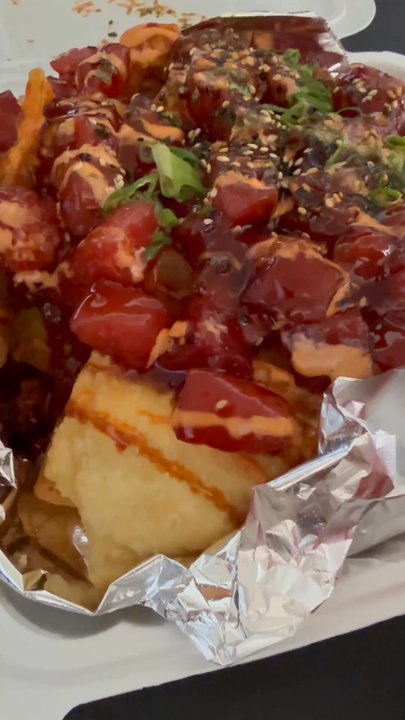 Kehau's Kitchen - Yummy for kamazake poke nachos - Hawaiian Near Me - Aiea, Hawaii