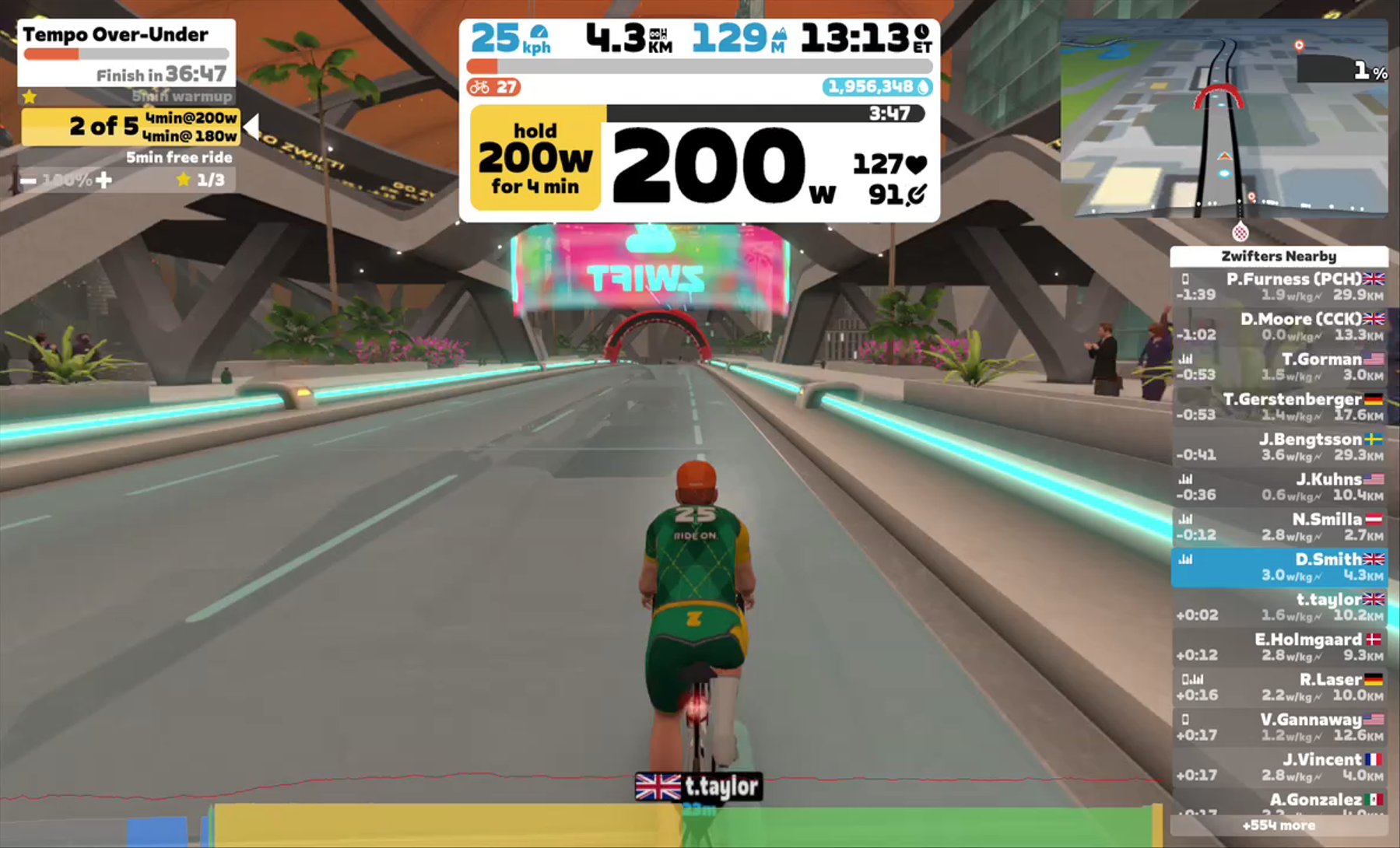 Zwift - Tempo Over-Under in New York