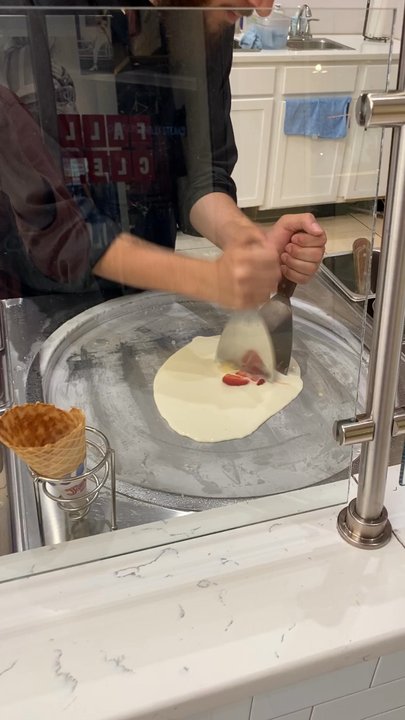 The Sweet Stop - Making some magical rolled ice cream - Juice Bars & Smoothies Near Me - Lexington, Kentucky