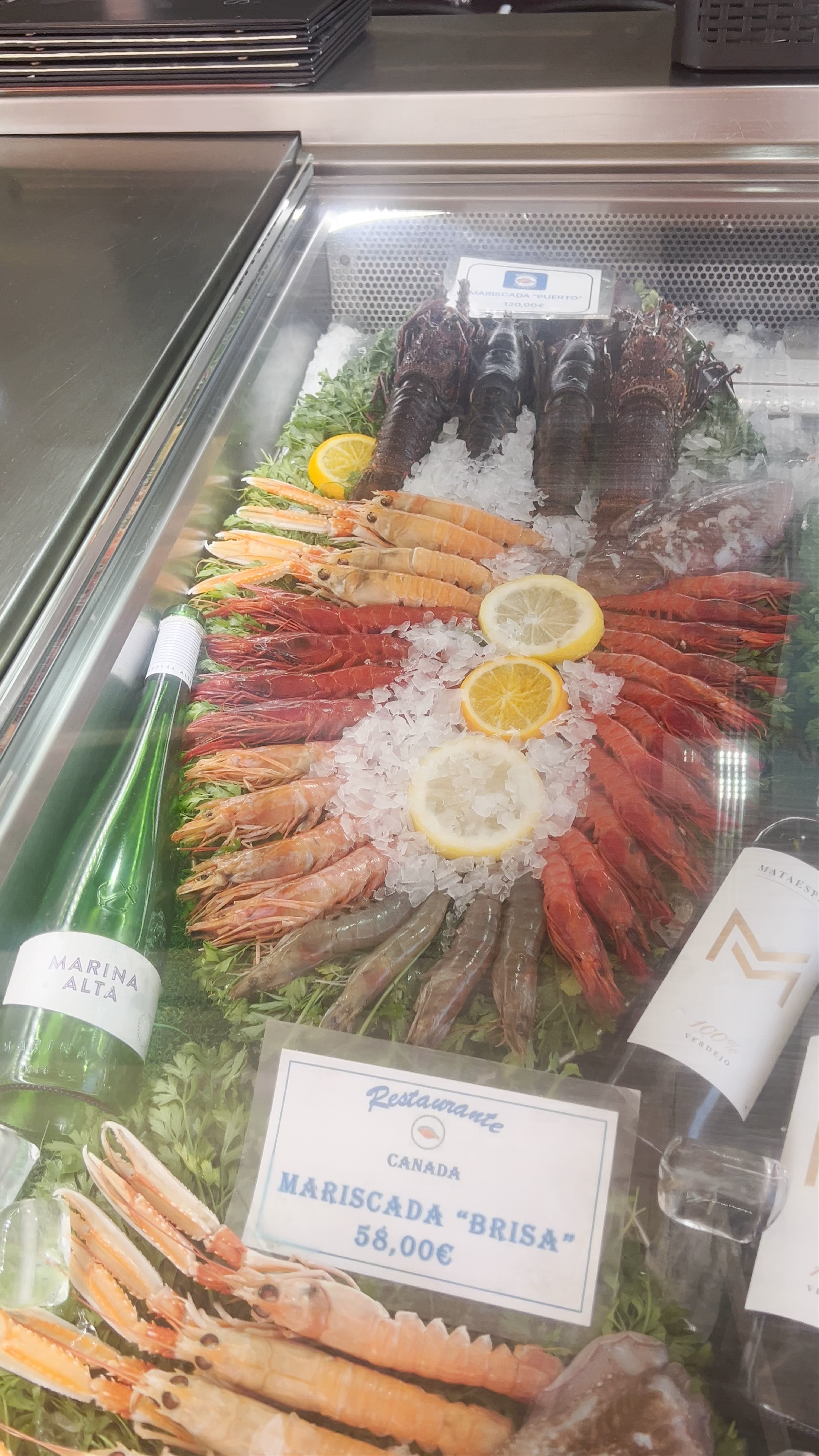 Seafood Display at Restaurante CANADA in Calpe, Spain