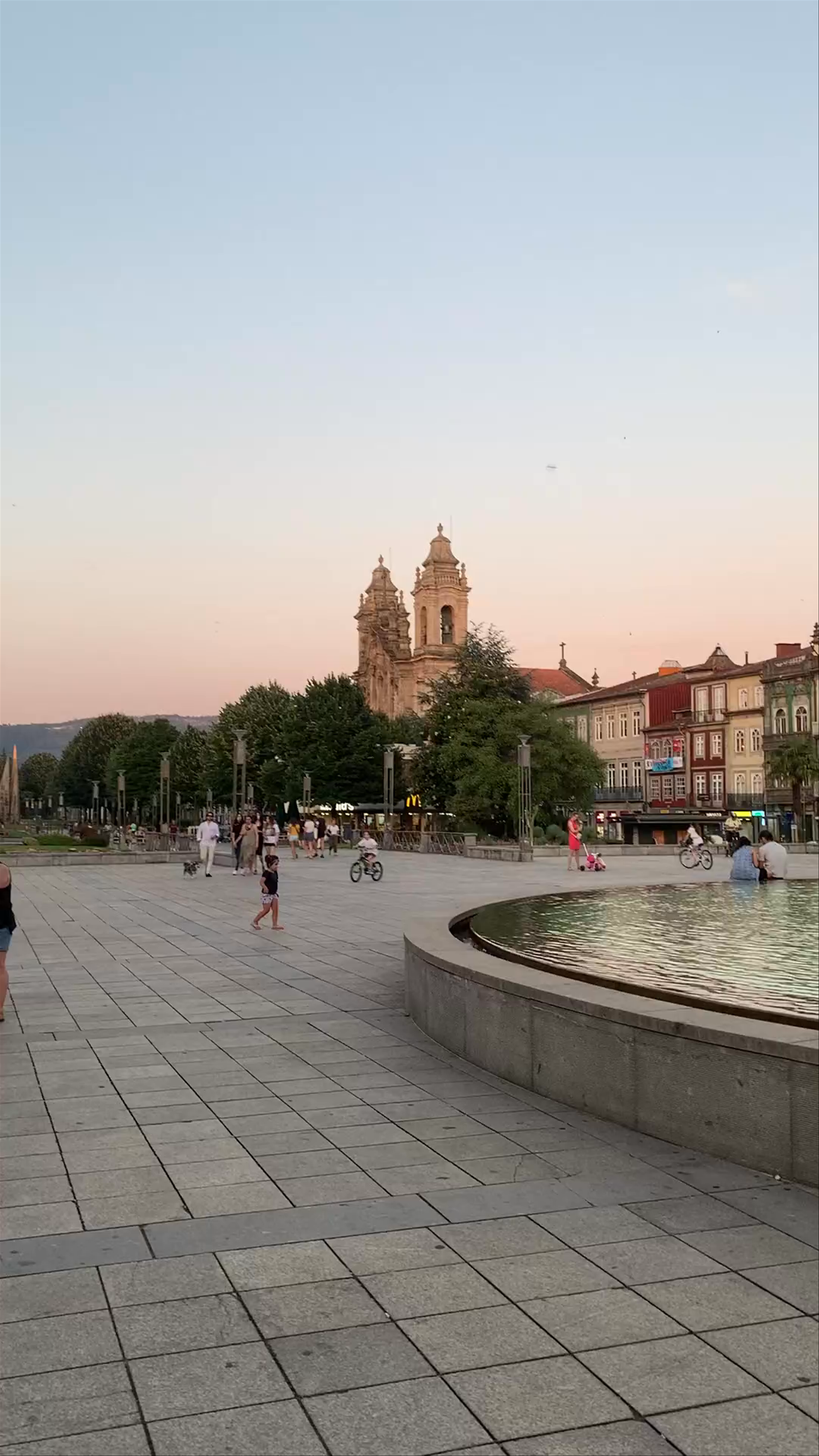 Evening Stroll at Chafariz da Praça da República, Braga, Portugal