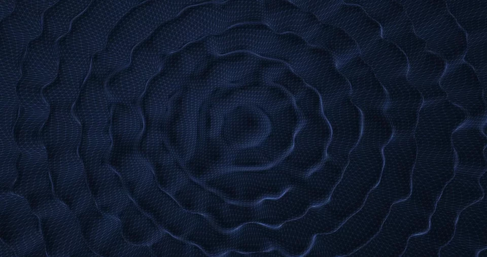 Blue percussion vibrations flowing through tissue
