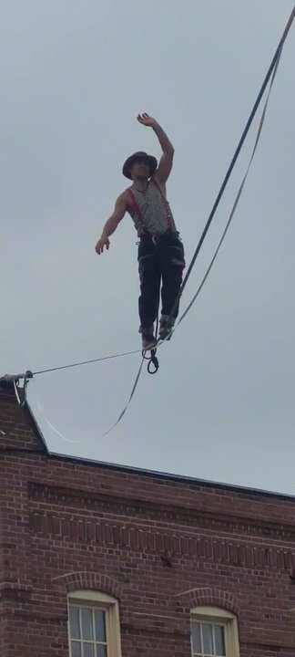Grapevine Main Street Fest - He's not from the Flying Wallendas, but he was very entertaining in the tightrope. - Festivals Near Me - Grapevine, Texas