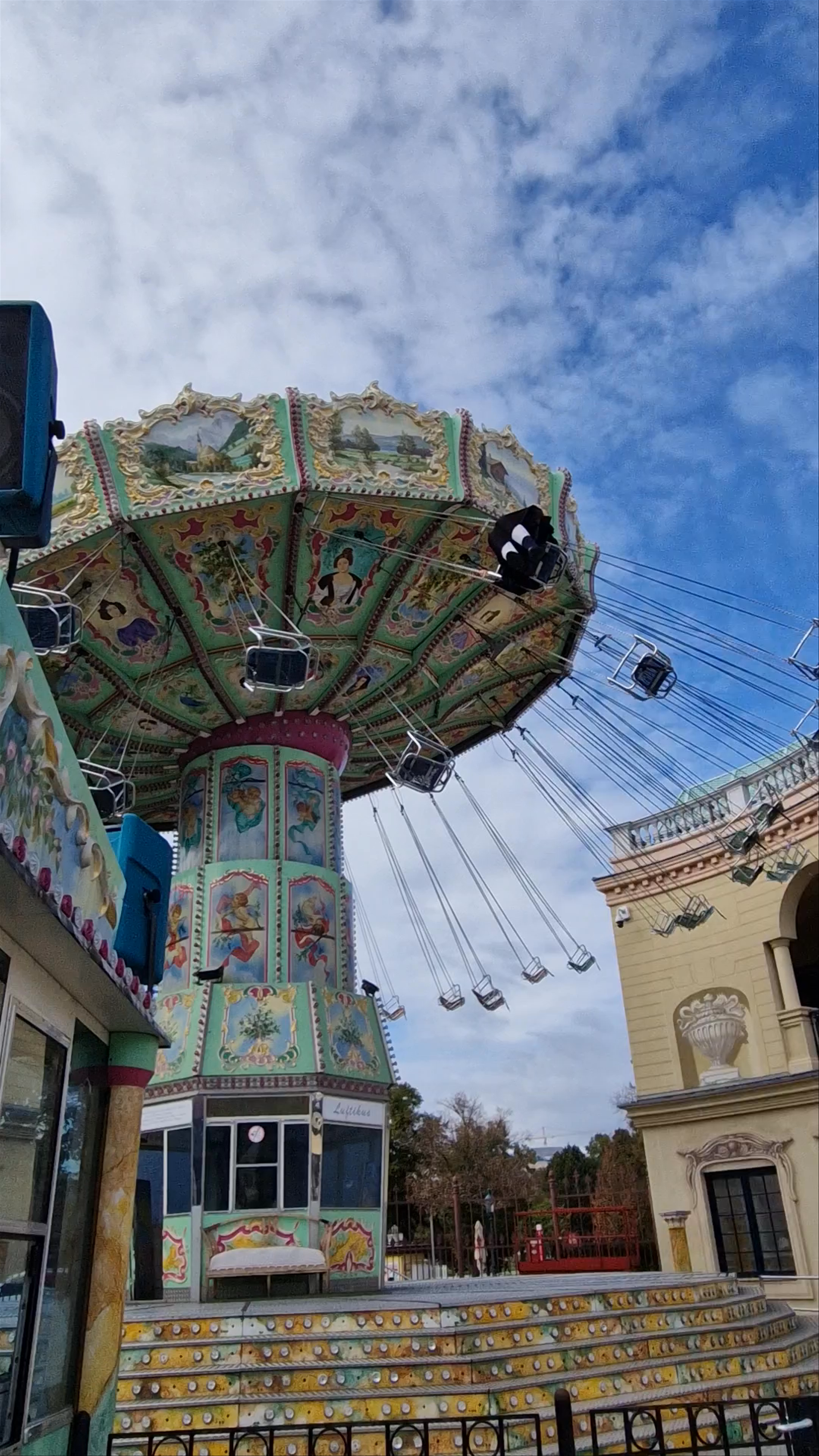 Whirling Swing Ride at Prater Park, Vienna
