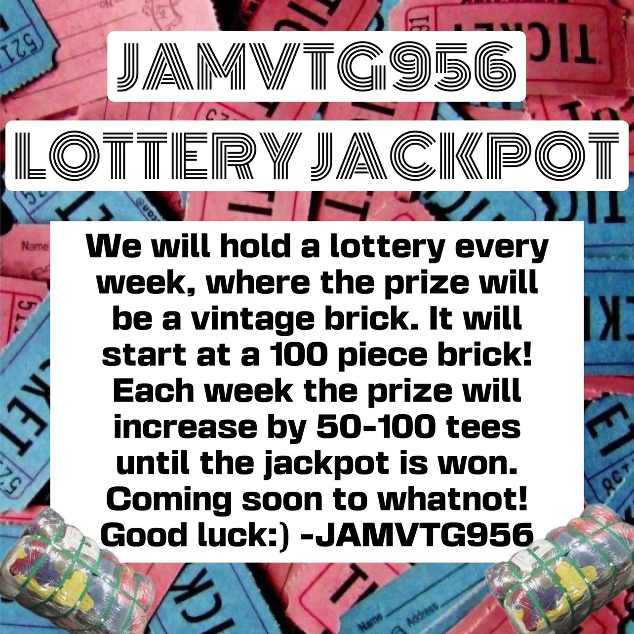 Whatnot - JAMPOT LOTTERY!!!! 🧱⬆️🎟🎰 Livestream by jamvtg956 #vintage ...