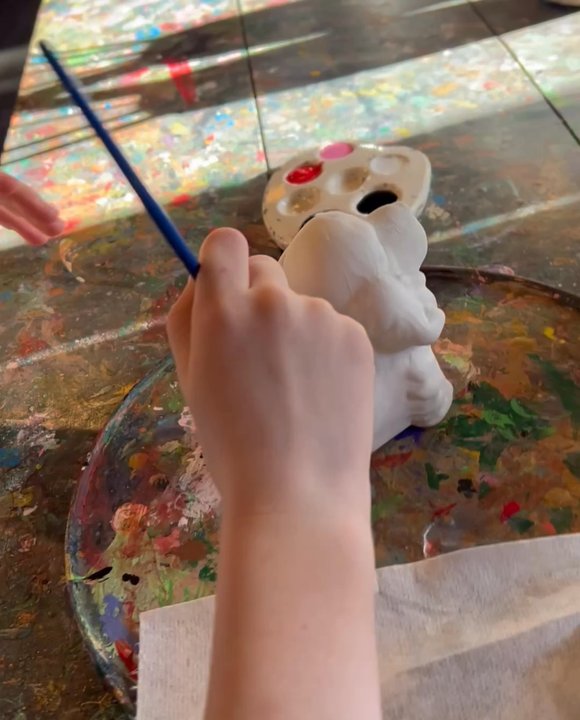 The Bottle House - Dog Ceramic painted by my 8 year old, she really took her time painting the likeness of her fur brother Midnight! - Art Galleries Near Me - Buena Park, California