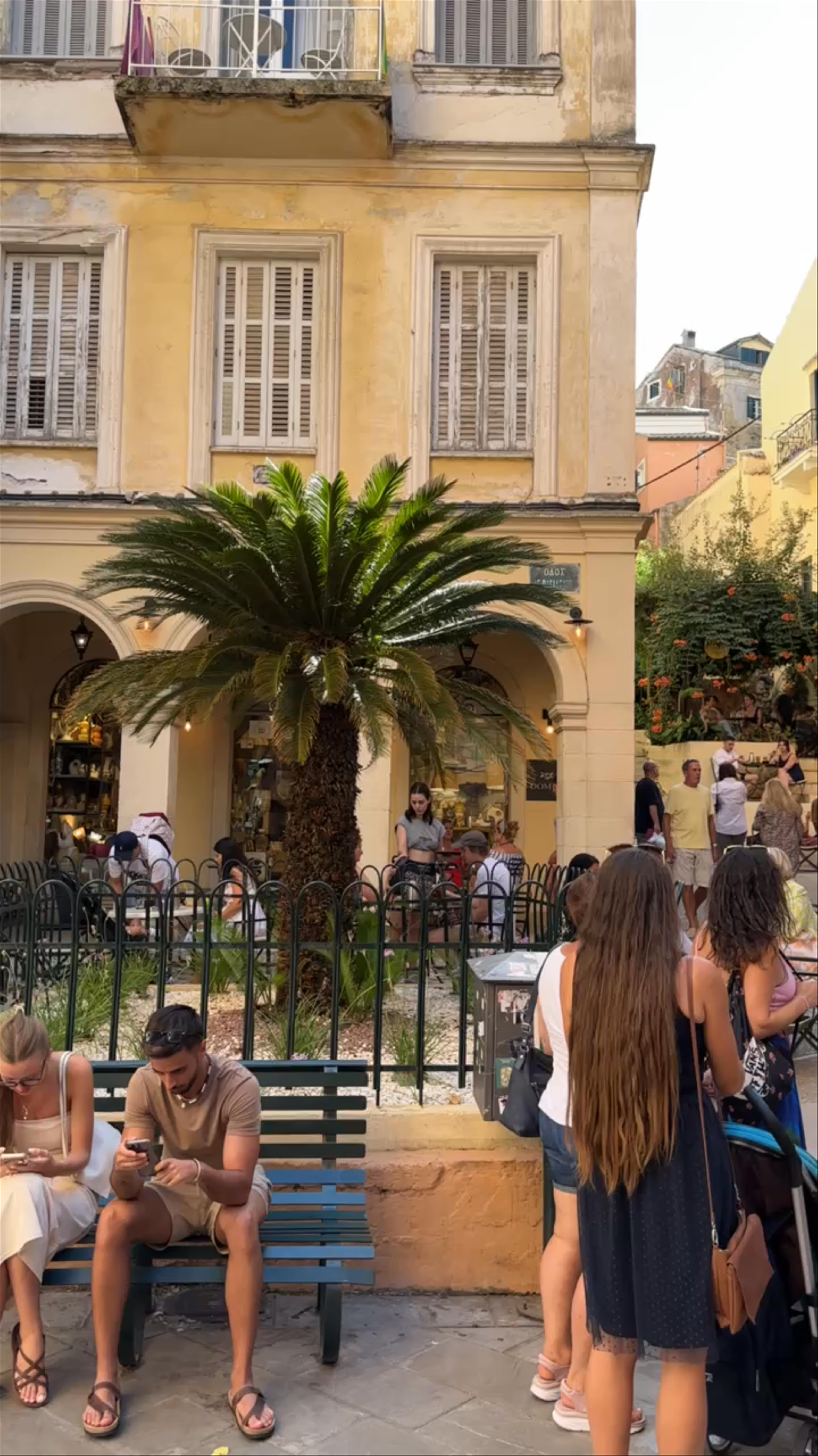 Vibrant Street Life and Charming Cafés in Kerkira, Corfu