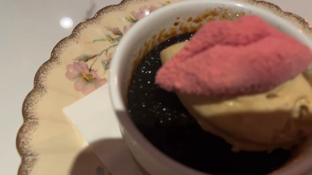 Roxanne - Coffee creme brulee, housemade chocolate, caramel- with its whimsical plating - New American Near Me - Philadelphia, Pennsylvania