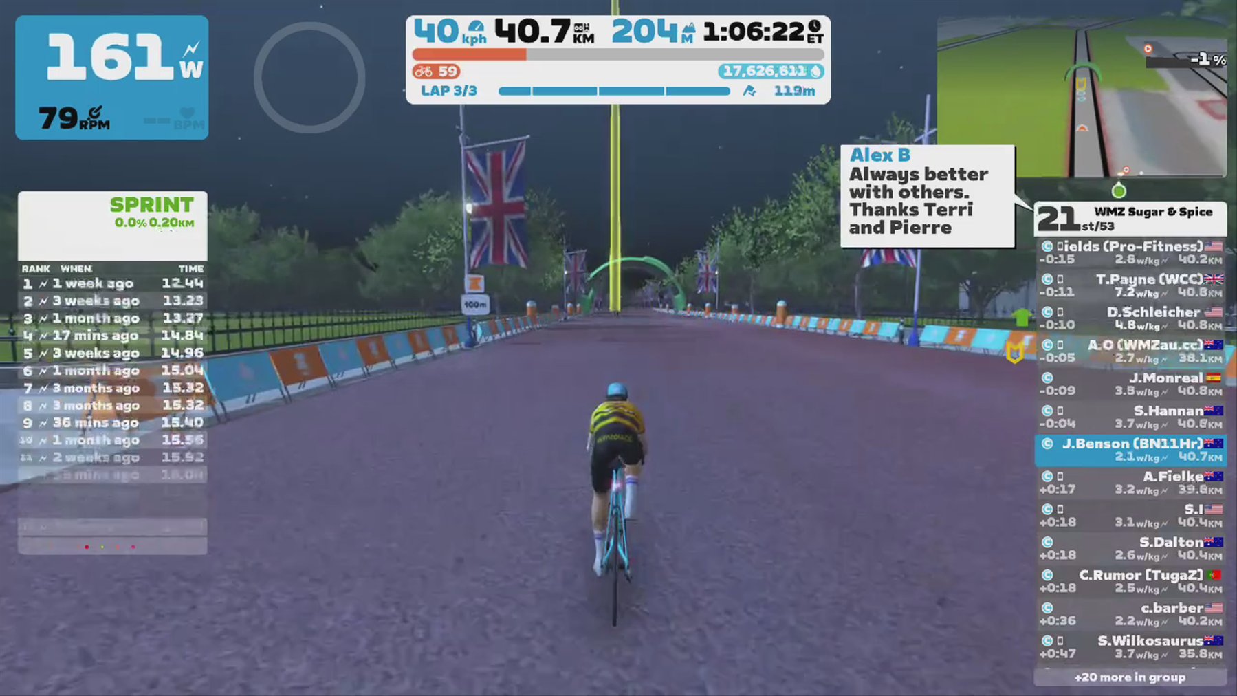 Zwift - Group Ride: WMZ Sugar & Spice (C) on Greater London Flat in London