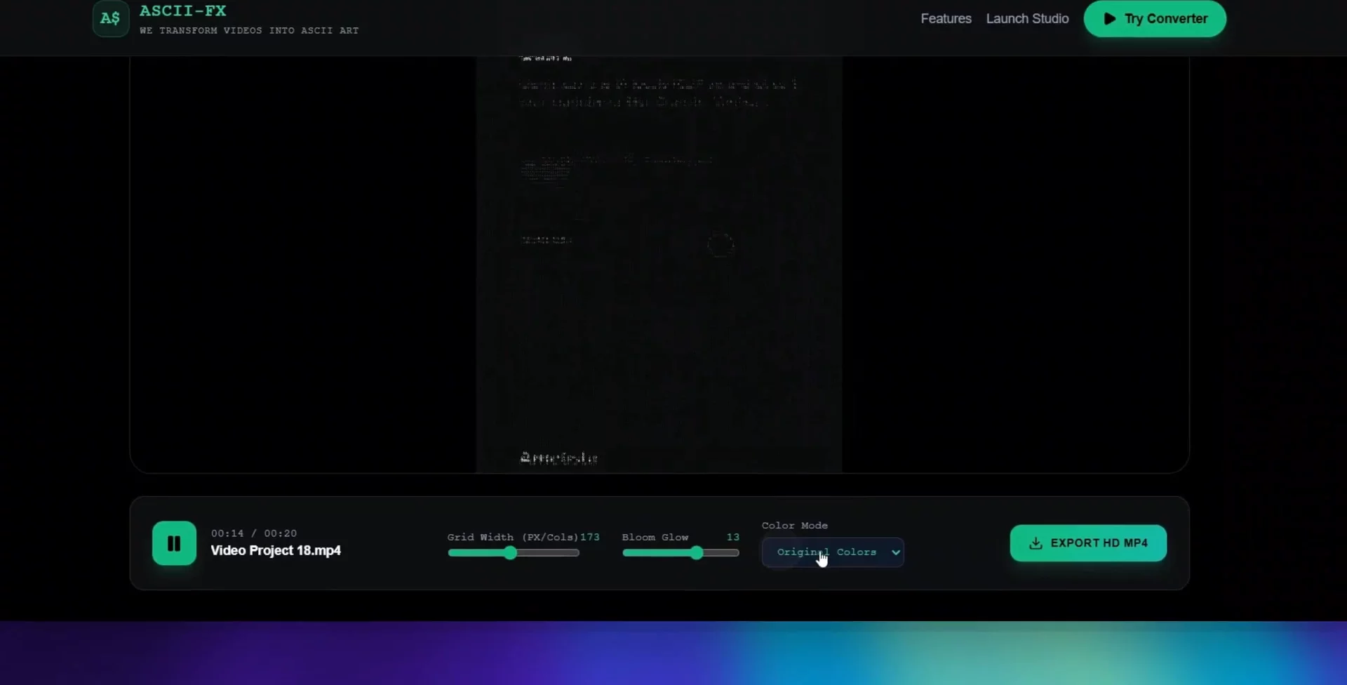 ASCII-FX // Video to ASCII image 1