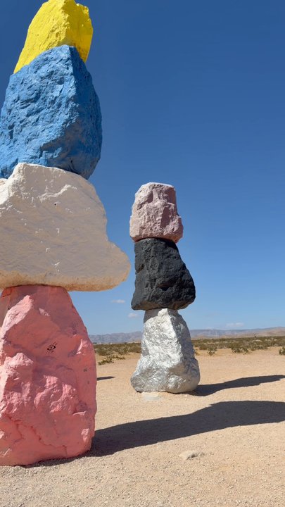 Seven Magic Mountains - among the rocks - Public Art Near Me - Las Vegas, Nevada