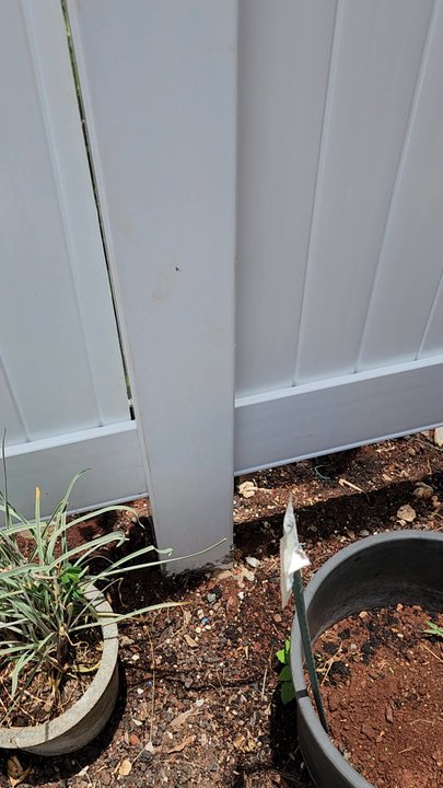 Mr. Alone Services - Back fence has no footing, no support, fence unstable - Tree Services Near Me