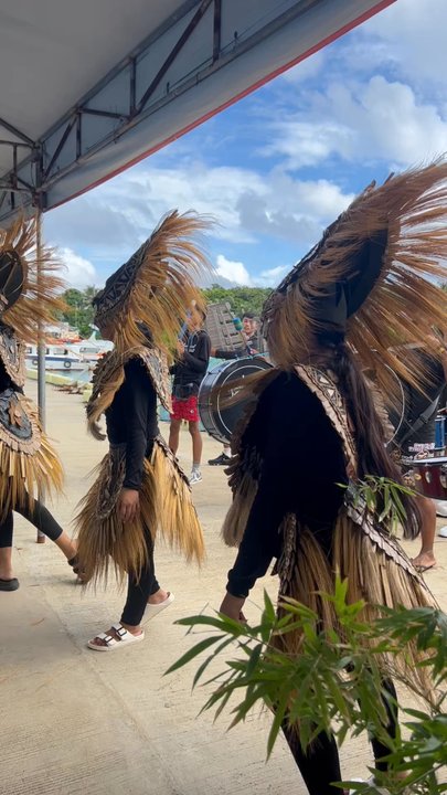 Cagban Jetty Port - Dancers greet us at the port - Public Transportation Near Me - Malay, AKL